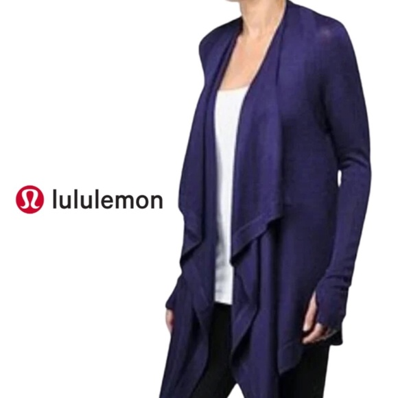 lululemon athletica Sweaters - Lululemon Purple Live Healthy Knit Wrap Cardigan Sweater - P2P 20"